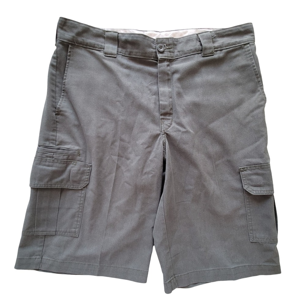 Dickies Cargo Shorts Mens 36 Gray Relaxed Fit Flex Workwear Utility‎ Durable